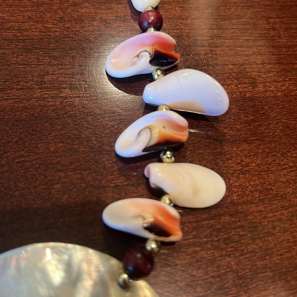 Shell Statement Necklace With Small Shells And Go… - image 5